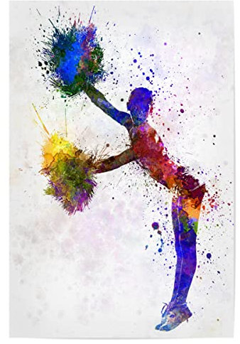 artboxONE Poster 30x20 cm Menschen Young Cheerleader in Watercolor - Bild Cheerleader Competition Illustration