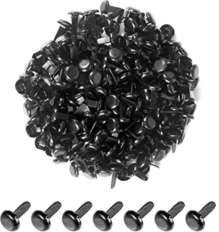 moinkerin 200 Stücke Mini Runde Brads, Musterklammern Metall Schwarz Brads 8 x 16mm Verwendet für Scrapbooking Papier Briefklammern Basteln Handwerk DIY Kunsthandwerk