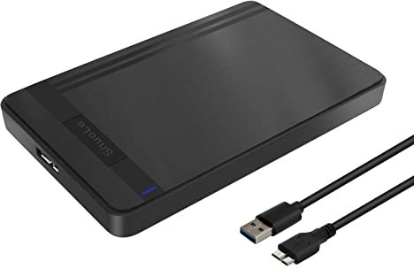 2.5-inch Hard Drive Enclosure, SATA to USB 3.0 Adapter Tool-Free External Hard Drive Case, Supports UASP SATA III, Optimized for 2.5-inch SSD/HDD, Black