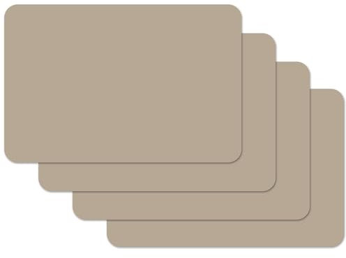 Vénilia Tischset Taupe, Platzset für Esszimmer, Esstischmatten, Telleruntersetzer, Platzdeckchen, abwischbar, lebensmittelecht, 45 x 30 cm, 4 Stück