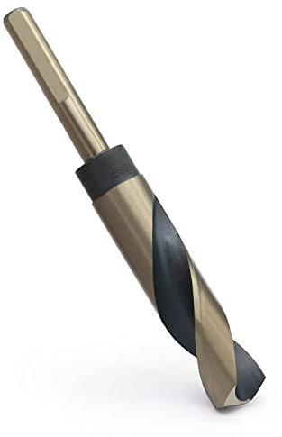 Spiralbohrer mit reduziertem Schaft, Schnittdurchmesser Hochgeschwindigkeitsstahl, Gold und Schwarz beschichtete Bohrer, 10 mm Durchmesser. 3-flache Spiralbohrer mit reduziertem Schaft (21 mm)