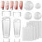 EBANKU 2PCS Clear Nail Stamper, Double Sided Silicone Jelly Stampers with 4PCS Scrapers and 4PCS Silicone Replace Nail Art Stamper Heads for Manicure Tools (2PCS)