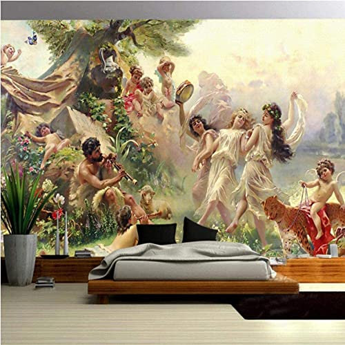 Murale Peinture À L'Huile De Style Européen Papier Peint 3D Mural Papier Salon Chambre Mur Décoratif 3D Papier Peint Coller Salon Le Mur Pour Chambre Mural Amovible Mur Photo Auto-Adh 140(L)x70(H) cm