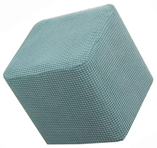 Hockerbezug Fußhocker Rund/Quadratisch/Rechteckig 40x40/50x50 Ottoman Cover Ottomane Schonbezug Hocker Hussen für Fußhocker Stretch Ottomane Abdeckung Hocker Protector Hockerabdeckung(E,40X40CM)