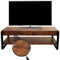 Mendler TV-Rack HWC-L53, Fernsehtisch Lowboard TV-Tisch, Metall 42x120x44cm - dunkle Wildeiche