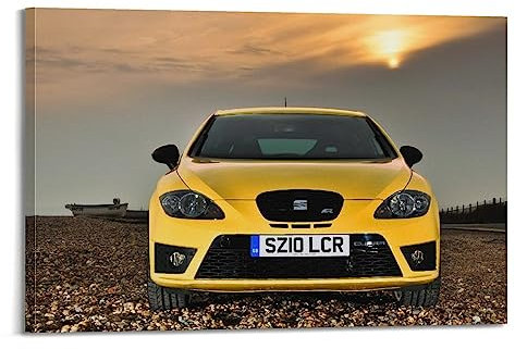 Sportauto-Poster für Seat Leon Cupra R Rennauto Supercar dekorative Malerei Leinwand Wand und Kunst Bild Familienzimmer Dekor 60 x 90 cm