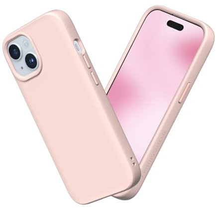 RhinoShield Case kompatibel mit [iPhone 15] | SolidSuit - Stoßdämpfende & schlanke Schutzhülle mit Premium Finish - 3.5 Meter Fallschutz - Samtrosa