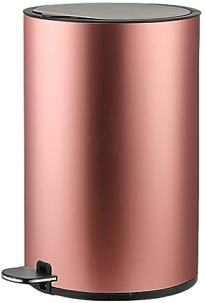 Allayu Papelera de Apertura y Cierre silencioso de Capacidad para Cocina, Bote de Basura de Acero Inoxidable para Cocina, Oro Rosa