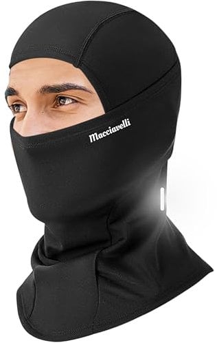 MACCIAVELLI® Sturmhaube Fahrrad Ski Motorrad - Balaclava Skimaske für Herren & Damen - Sturmmaske Skimütze für Fahrradfahren im Winter - Maske Schwarz