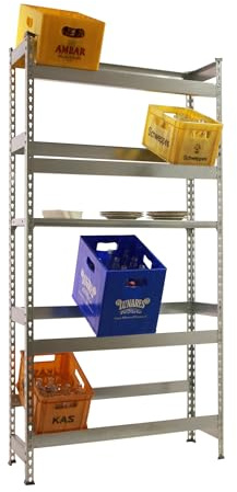 Simonrack Getränkekistenregal, 8 Kästen, Flaschenregal, Getränkekistenhalter, Kistenregal, Blau - Simonbottle