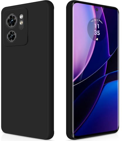 GiiYoon Hülle für Motorola Edge 40, Schwarz | Silicone Case, Seidig Weiches Gefühl, Stoßschutz, Kratzfest, Mikrofaser-Innenfutter