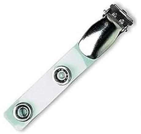 10x Metallclip mit TRANSPARENTER Lasche Hosenträgerclip Metalldruckknopfverschluss Clip für Kartenhalter Ausweishülle Ausweishalter Namensschildhalter Ausweisclip