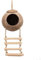 MEISH Gecko Coco Husk Cabane avec échelle pour reptiles et cachettes naturelles avec boucle de suspension pour animaux de compagnie, léopard, gecko