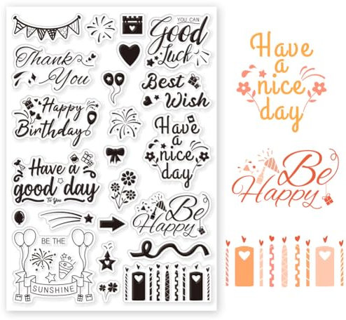 GLOBLELAND Transparente Stempel Mit Täglichen Segnungen Zum Erstellen von Karten Segenswörtern Transparente Stempelsiegel5.83x8.27 Zoll Silikonstempel Für Heimwerkerarbeiten Scrapbooking