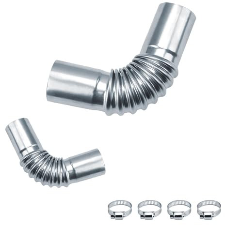 LWLWA Abgasschlauch 2 Stück, Einstellbar Standheizung Zubehö, 25mm Edelstahl Abgasrohr Standheizung, mit 4 Klammern, Dieselheizung Zubehör, für Heizungen Autoteile