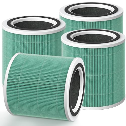AC400 Ersatzfilter Kompatibel mit Purivortex AC400 Luftreiniger, 3-in-1-Hauptfilter und Aktivkohlefilter, Grün, 4 Packungen
