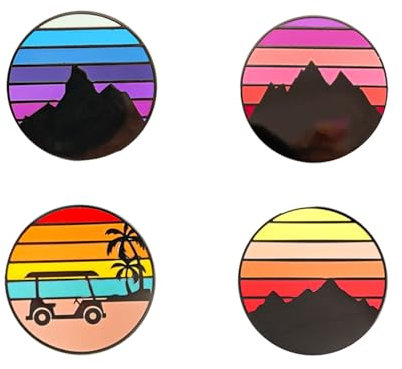 Craftsman Golf Ball Markers Set of 4, Colorful Enamel Great Golf View Design