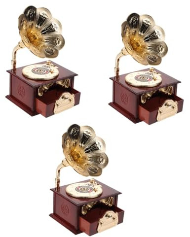 IMIKEYA 3 Stück Box Box Grammophon Spieluhr Schreibtisch Dekoration Zuhause Tischdekoration Mittelstücke Für Tisch Geburtstagsgeschenk