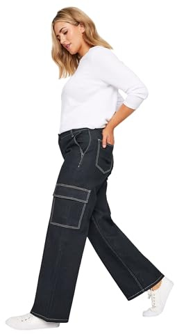 M&Co Blue Wide Leg Cargo Jeans - Women's