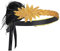 BABEYOND Bandeau à plumes style années 20 Charleston Great Gatsby pour femme - Accessoire de costume - Noir et doré