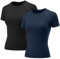 Rapbin Sport T-Shirt 2er Pack Funktionsshirt Laufshirt Fitness Shirt Trainingsshirt Kurzarm Rundhals Atmungsaktiv für Running Workout Gym 2er Pack XS