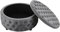 INMOZATA Round Storage Ottoman with Storage Chesterfield Footstool Coffee Table Button Tufted Window Seat Upholstered Large Footstool Linen Bed End Stool for Living Room Bedroom Hallway,Dark Grey