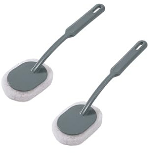 2PCS Long Handled Sponge Wall Sponge Handle Bathroom Cleaner Shower Scrubber Adjustable Cleaning Brush Sponge Head for Cleaning Bathroom Wall Bathtub Floor