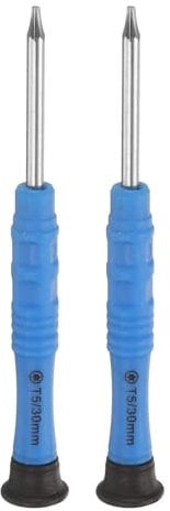 sourcing map 2pcs T5 Torx Mini Screwdriver 3mm Torx Head 87mm Length for Small Appliances Repairs, Blue