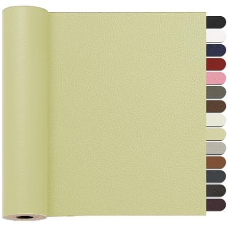 RggEyy Kunstleder Selbstklebend Beige, 60x120cm Leder Reparatur Set, Leder Patch, Selbstklebend Lederflicken Leather Repair für Sofa, Möbel, Autositze, Jacken, Handtaschen.