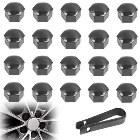 KYLOS 20 Tapas Para Tuercas De Rueda De 17 Mm,Tapas Para Tuercas De Pernos De Rueda, Cubiertas Hexagonales Para Tuercas De Neumáticos Con Juego,Cubre Tornillos Caravana