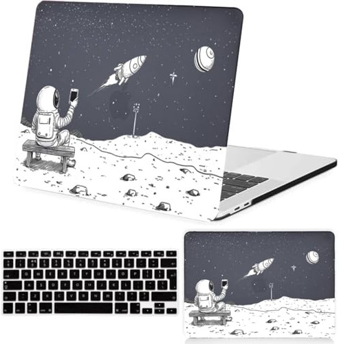 FFBOFFC Hülle für MacBook Air 13.6 Zoll 2025 2024 2023 2022 Modell A3240 A2681 A3113 M4/M3/M2 Chip mit Retina Display & Touch ID, Plastik Hart Schutzhülle & Tastaturdeckel, Weltraumastronauten