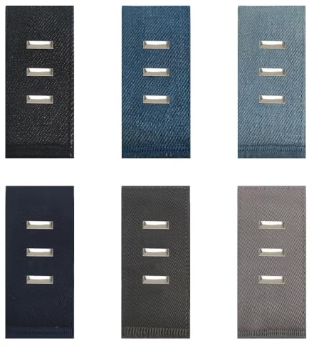 TRKETK 6 Pcs Hook Waist Band Extenders Adjustable Elastic Trouser Extenders Soft Portable Button Pants Waist Extension for Trousers Easy to Use For Men Women Pants Jeans Skirts Dress (6 Colors)