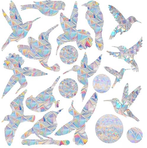50 PCS Prisma-Fensteraufkleber für Fensterscheiben und Glastüren | PVC Vogelschutz Fenster, Prisma Anti-Kollisions-Aufkleber, Verhindern, Regenbogen-Sonnenfänger,Dass Vögel In Fenster Fliegen
