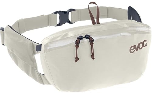 EVOC Hip Pouch 3D WP 2 Wasserdichte Lauf-Hüfttasche mit 3D-Luftpolster-System, versiegelte Nähte und wasserdichte Reißverschlüsse, atmungsaktiv, 360-Grad-Luftzirkulation, hellbraun (Sand), leicht