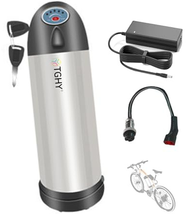 TGHY Batteria per ebike a Forma di Bottiglia, 24V, 36V, 48V, Pacco Batteria al Litio da 8Ah, 10Ah, 12Ah, 13Ah, 15Ah, 17.5Ah, 18Ah, batterie per Tubo Obliquo con Caricabatterie.,24v8ah