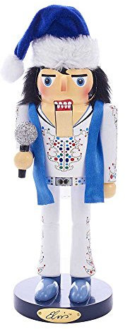 Kurt S. Adler Kurt Adler Elvis King of Spades Nussknacker, Holz, 27,9 cm, Blau