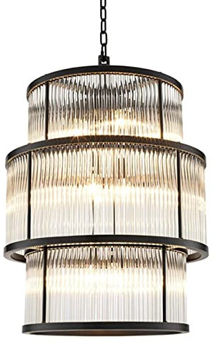 Casa Padrino Kronleuchter in bronze mit vintage Glas 55 x H. 78 cm - Luxus Wohnzimmermöbel