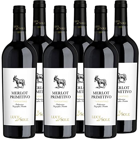 Merlot-Primitivo Tarantino IGT Luce del Sole Rotwein Apulien halbtrocken (6 x 0.75l)