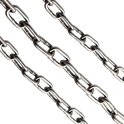 OPIOL QUALITY® Kette Kurzgliedrig 5 mm DIN 766 (10 Meter) aus Edelstahl A4 V4A Rundstahlkette Edelstahlkette Eisenkette Gliederkette Stahlkette Ankerkette