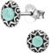 EYS JEWELRY Opal Ohrringe Silber 925 Damen Ohrstecker rund oxidiert 6 mm Vintage Stecker Schmuck Geschenke für Frauen im Schmuckeui