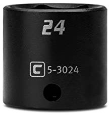 Capri Tools 24 mm Shallow Impact Socket, 3/8-Inch Drive, 6-Point, Metric