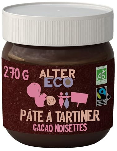 ALTER ECO - Pte À Tartiner Chocolat Noisettes Bio - Pte À Tartiner Sans Huile De Palme - 270 G
