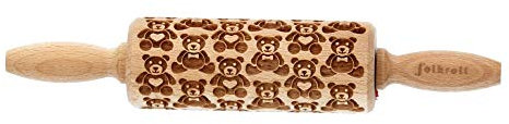 Folkroll 3D-Motiv-Teigrolle 23 cm Teddybären
