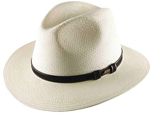 Classic Italy Authentique Chapeau Panama, tressage Traditionnel en Équateur Homme ou Femme Brisa Belt - Taille 58 cm - Blanc