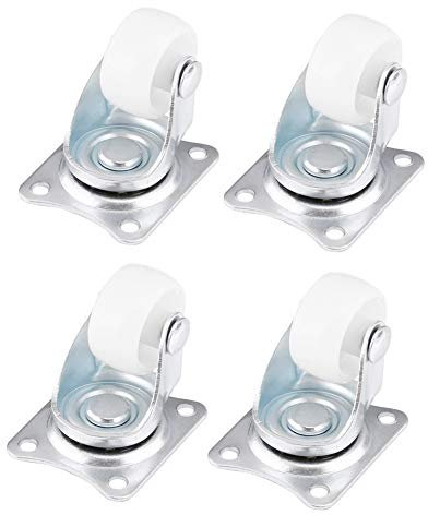 Lenkrollen, 4 Universal-Rollen, 1 Zoll Rollen, weiß, mit Halterungen, für Tische, Stühle, kleine Trolleys