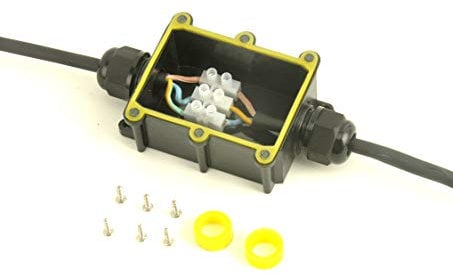 Junction Box Waterproof ,Outdoor Junction Box, Waterproof Electrical Junction Box, IP68, 2 Way M20 coaxial Cable Connector Wire Range from 4 to 12mm, Black