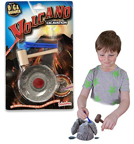 Dig & Discover - Vulkanausgrabung von Deluxebase. Vulkanfossil Grabkit für Kinder