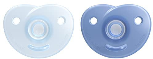Philips AVENT SCF099/11 - Ciuccio a forma di cuore, 3-18 m, blu/azzurro, confezione da 2