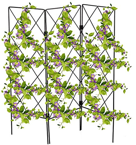 MCDSAJ 3 PCS Large Garden Trellis Climbing Plant Support Frames,for Vines, Climbing Plants, Cucumber and Vegetables, Decorative Fences Flower