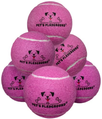 Pet's Playground Tennisbälle für Hunde | Packung mit 6 rosa Tennisbällen für Hunde | Welpenball | Kleine Hundebälle Große Tennisbälle für Hunde | Kleine Tennisbälle für Hunde | Ball für Hunde